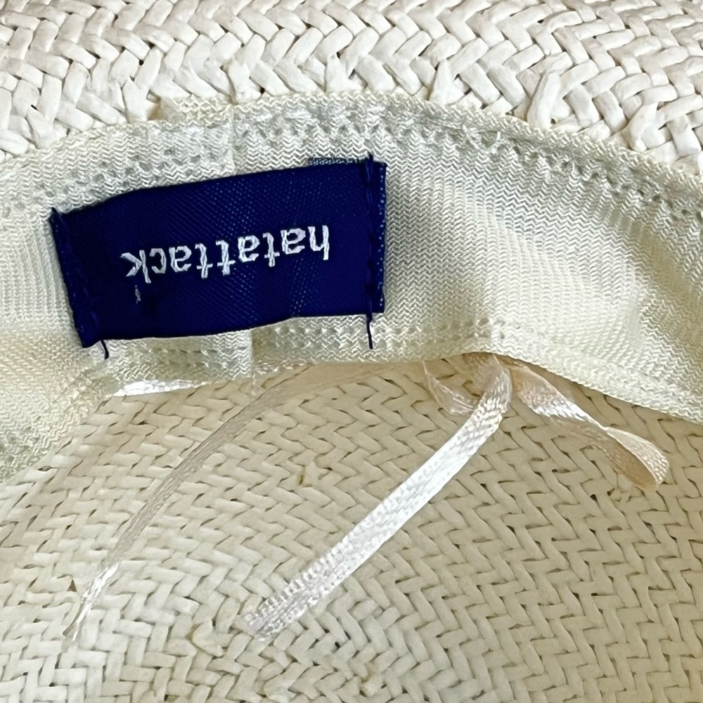 Hat Attack Straw Sun Hat Woven One Size Frayed Edge Packable Beach Outdoor - Picture 8 of 10